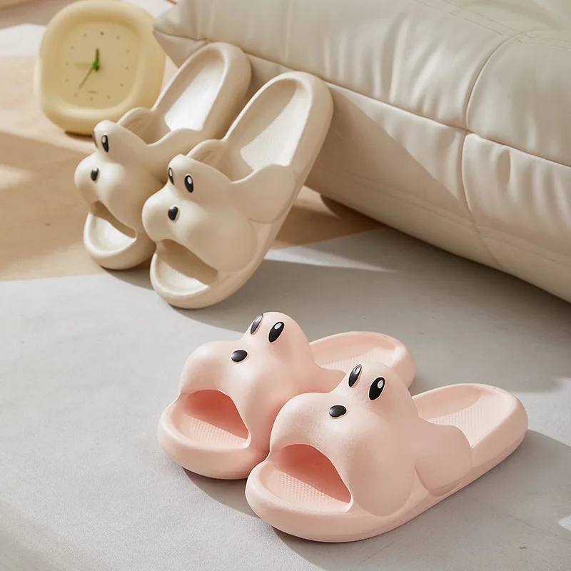 Novetly Cute Puppy Women Slippers Soft Non-Slip Sandals Indoor Bathroom Couple Men Slides Fashion Leisure Woman Shoes 2023 New