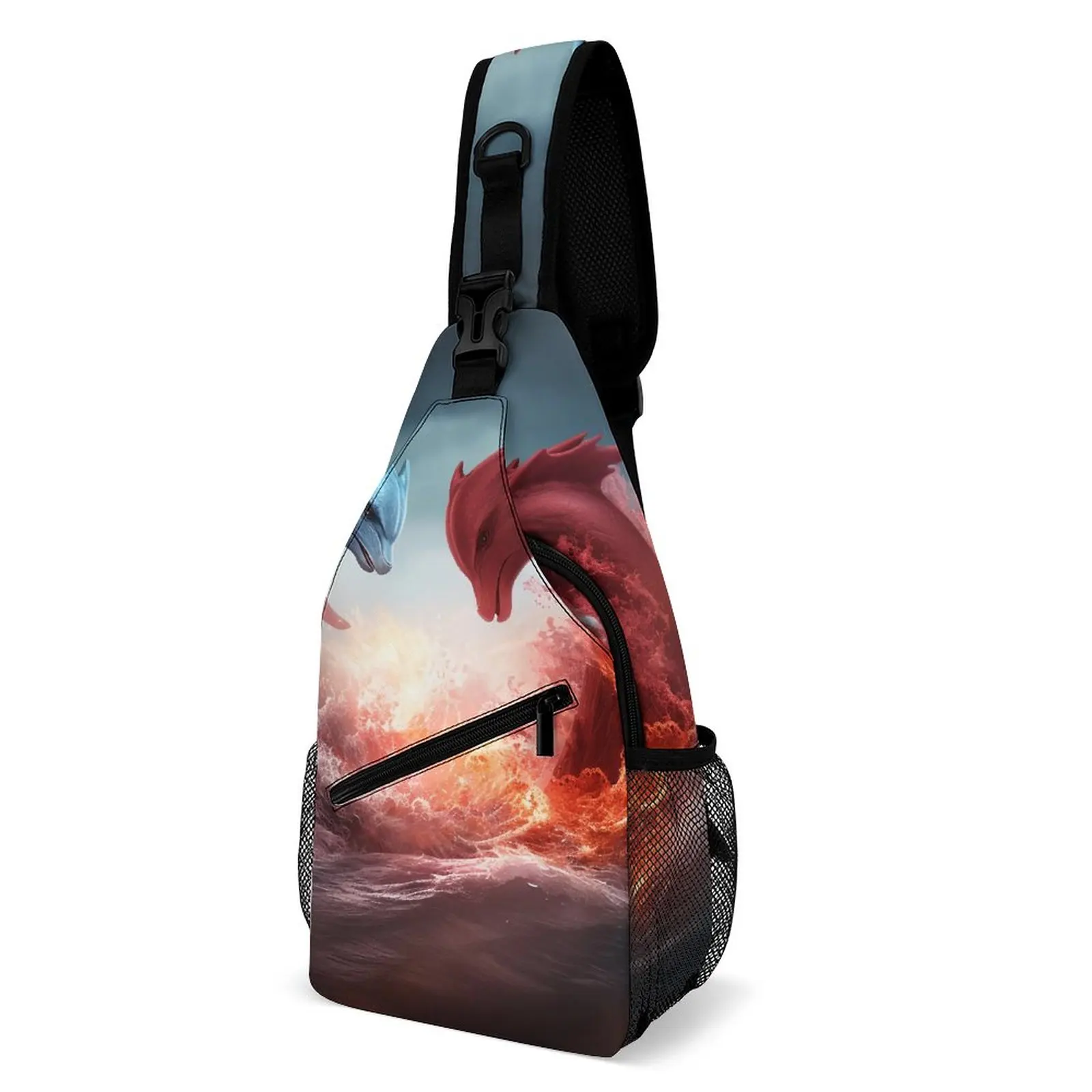 

Dolphin Shoulder Bags Power 3d Style Yin Yang Cute Chest Bag Boy Phone Camping Sling Bag Daily Graphic Small Bags