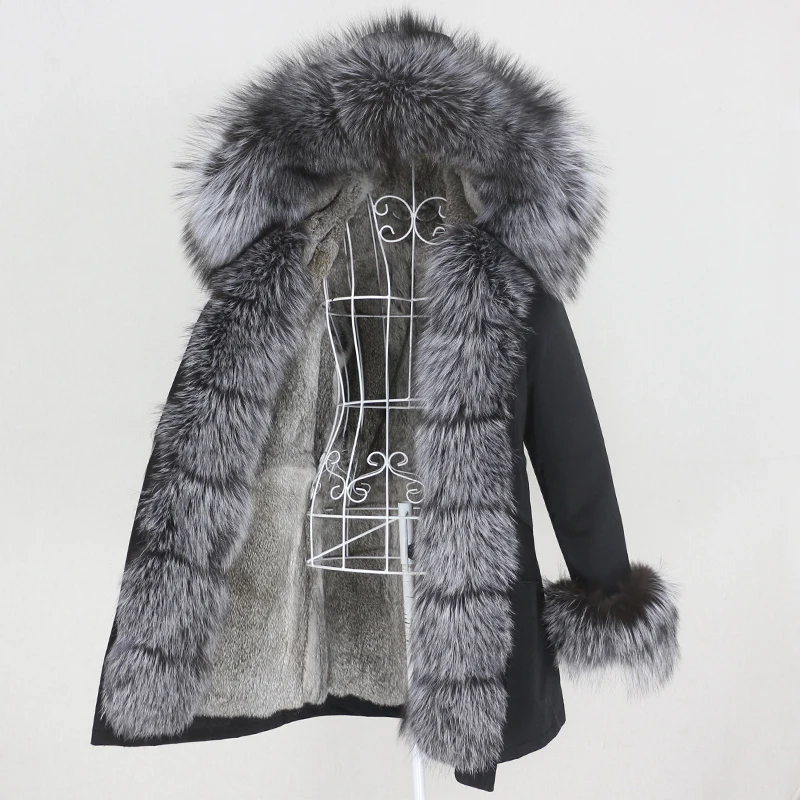 

OFTBUY 2023 Waterproof Winter Jacket Women Long Parka Real Rabbit Fur Coat Natural Raccoon Fox Fur Collar Hood Warm Streetwear