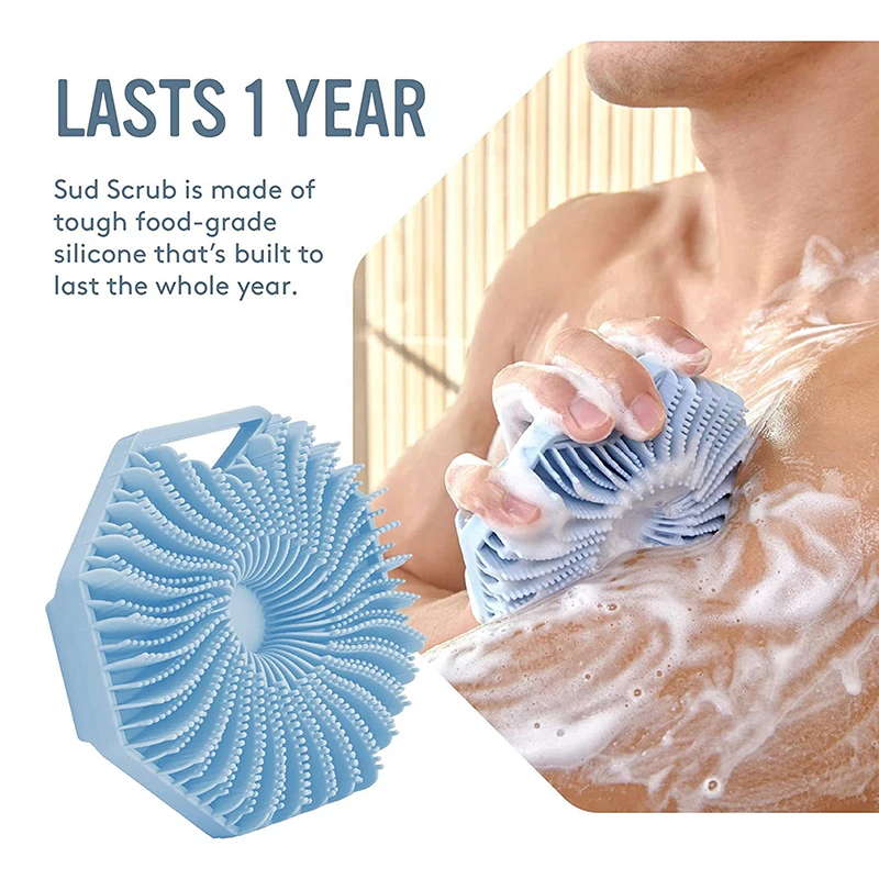 

Silicone Body Scrubber Bath Shower Brush Multi-functional Portable Wall-mounted Hair Skin Care Cleaning Brushes