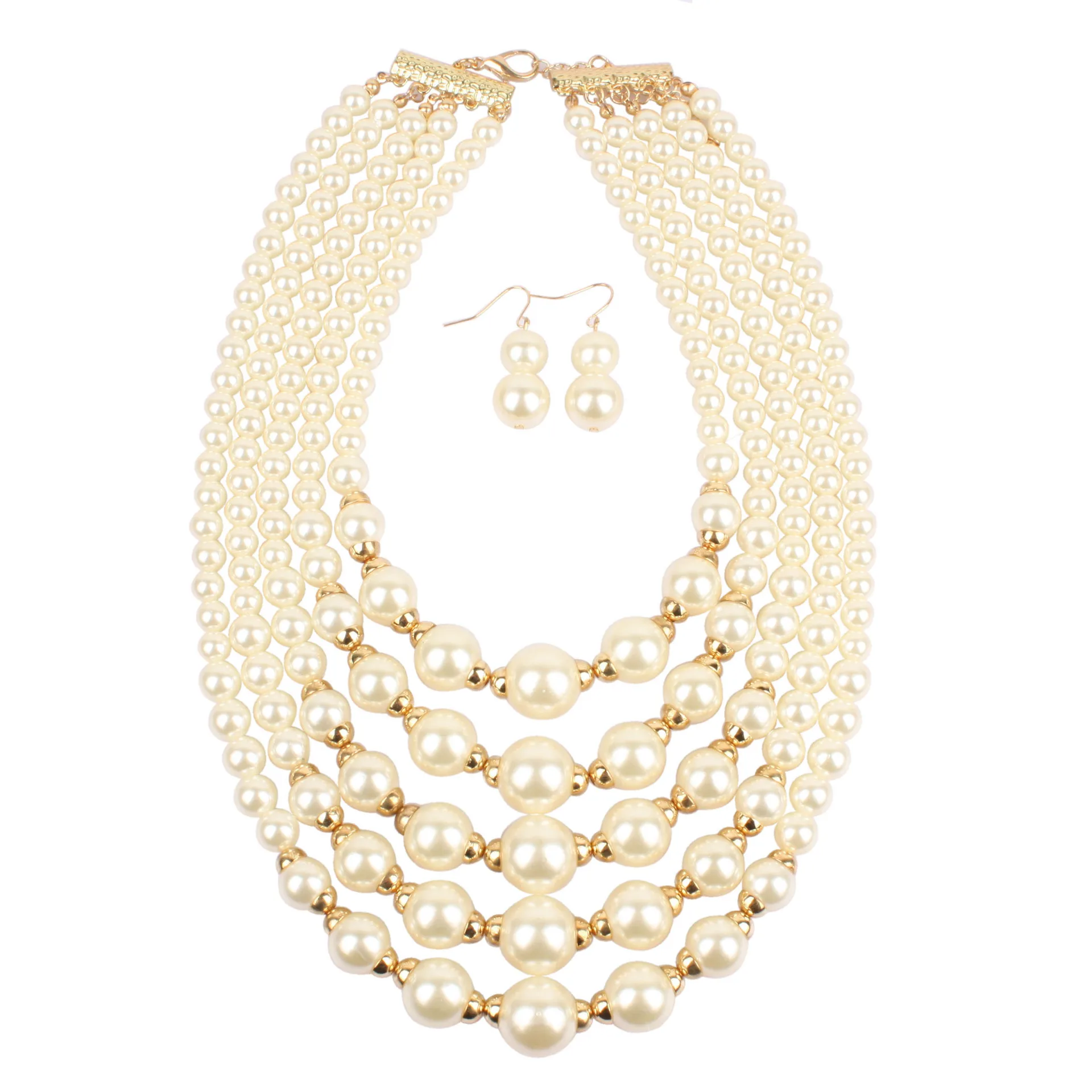 

2022 Trend Necklace For Women Summer European and American Necklace Fashion Imitation Pearl Beaded Clavicle Chain Accessories