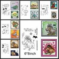 original animals dinosaur ostrich boar elephant letters clear silicone stamps scrapbook craft decorate cards template handmade
