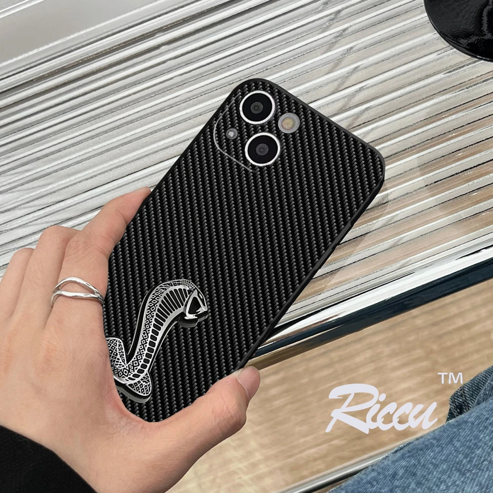 

FOR IPhone 14 Trendy shelby Mustang Car soft case for iphone 14 11 12 Pro 8 7 Plus X 13 Pro MAX SE2020 XR XS RICCU-Cobra Covers