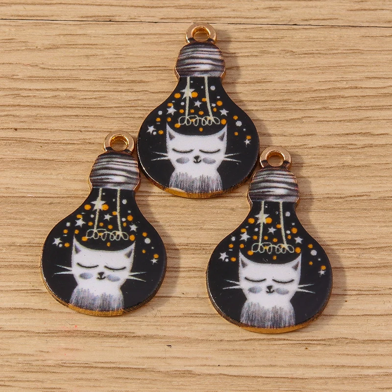 Забавные эмалевые Подвески в виде лампочки 16x27 мм 10 шт.