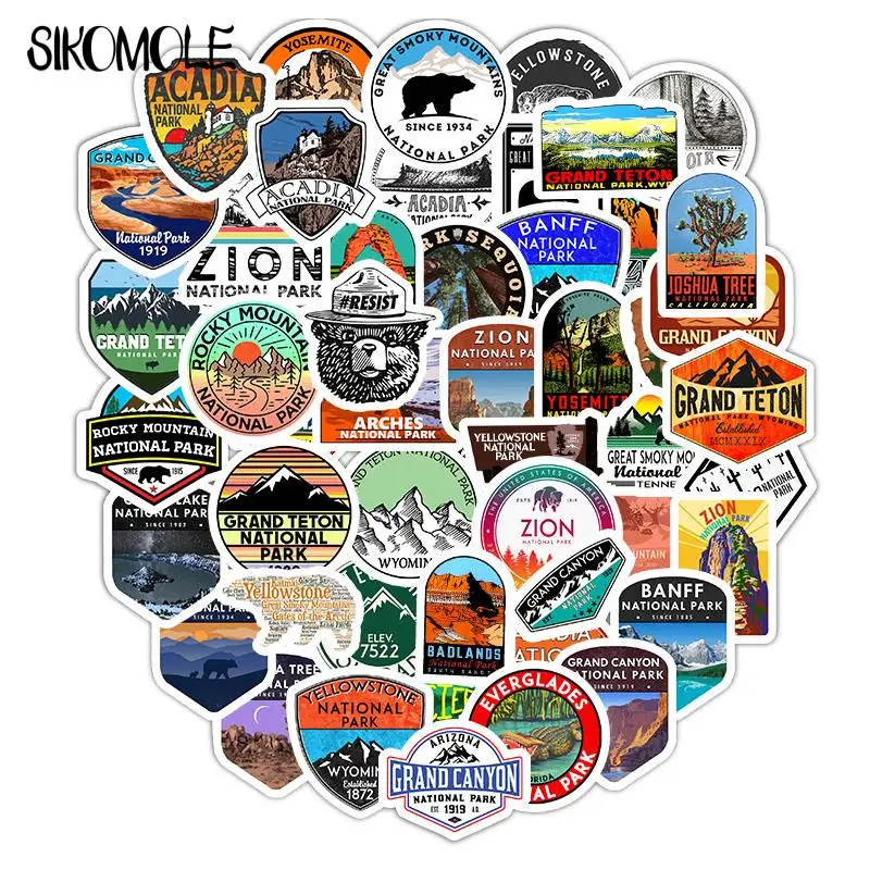 

10/30/50Pcs Cartoon National Park Zoo Icon Stickers Suitcase Skateboard Laptop Luggage Fridge Phone Car Styling Decal Sticker F5