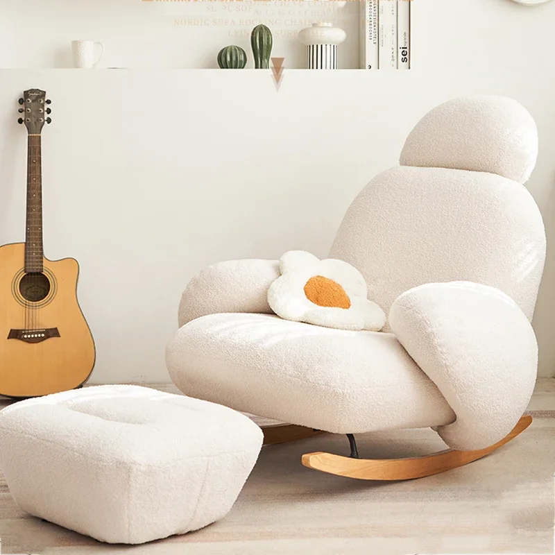

Кресло-качалка Poltrona, белое кресло-качалка для спальни, в скандинавском стиле, удобное кресло для гостиной, для чтения, роскошная мебель jyxp