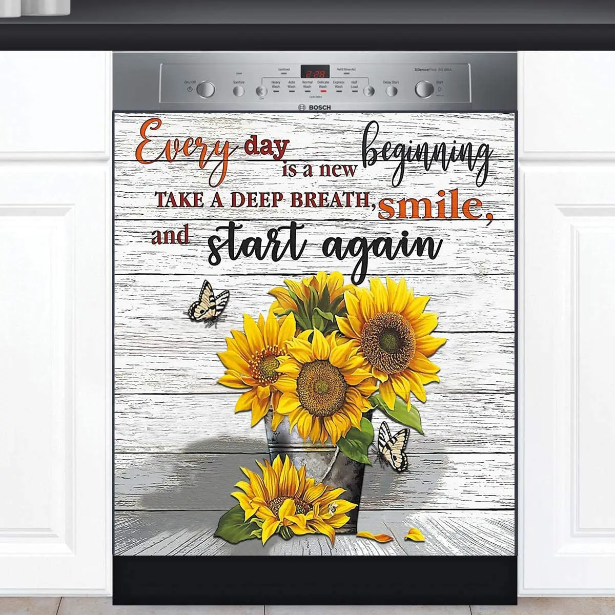 

Farmhouse Sunflower Kitchen Dishwasher Panel Decal, Magnetic Dishwasher Sticker Decor Decal Decoration, Sunflower Sticker 3 23 W