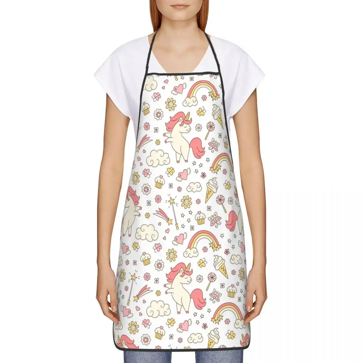 Фартуки в виде единорога для женщин и мужчин кухонный шеф-повар со звездой