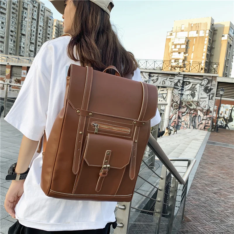

New Designer Backpack Fashion Leather Woman Backpacks Female Rucksack Vintage Large Capacity School Supplies for Teenage Girls