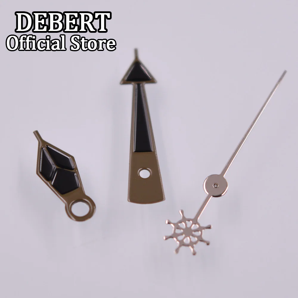 

DEBERT black brown watch hands green super luminous hands fit NH35 NH36 movement for watch parts