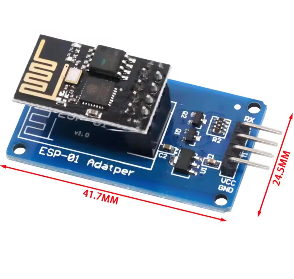 Фото Беспроводной модуль Wi-Fi ESP8266 ESP-01, последовательный адаптер 3.3V/5V, плата ESP01, совместимая с Arduino №3