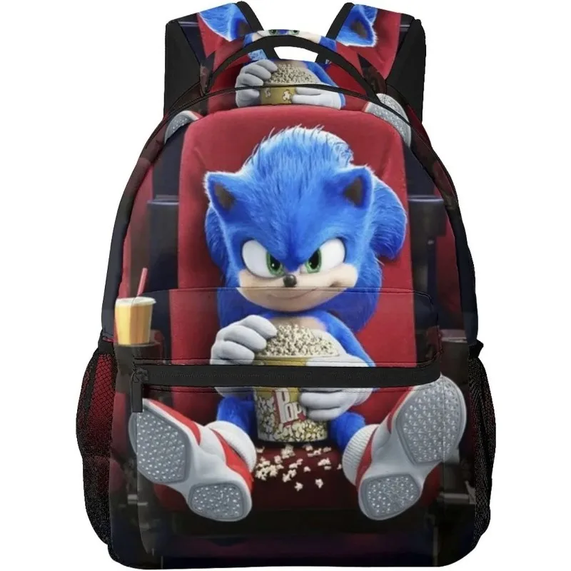 

Sonic Double-sided Printing Schoolbag Computer Bag Zipper Backpack Outdoor Sportsl Travel Student Boys and Girls Birthday Gift