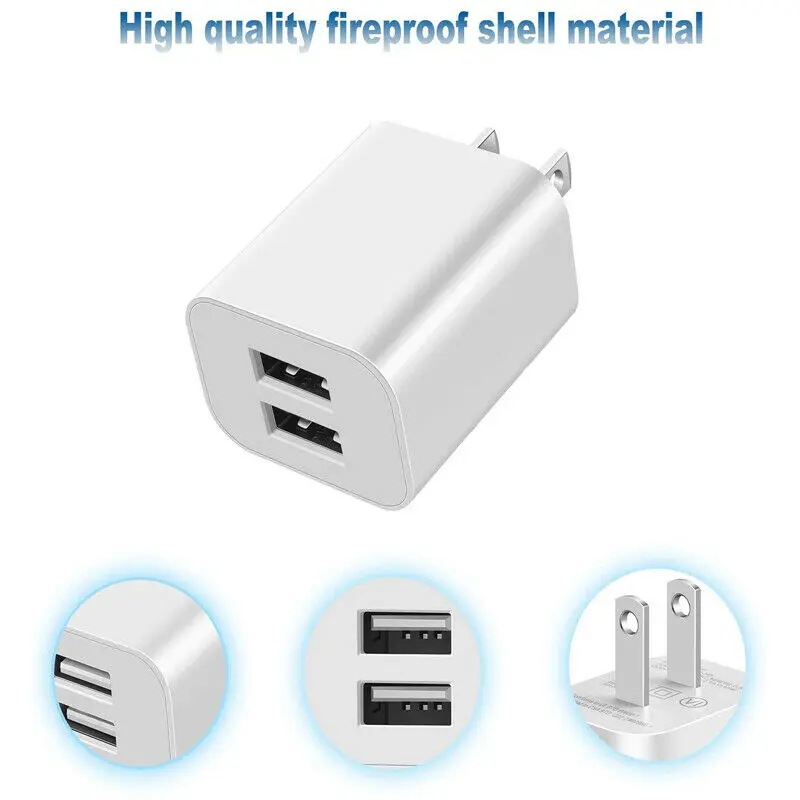 Lot of  4 X 5V 2.1A USB Wall Charger Block Dual Port Cube USB Plug Power Charging Adapter for Xs/X / 8/8 Plus / 7 / 6S / 6S Plus images - 6