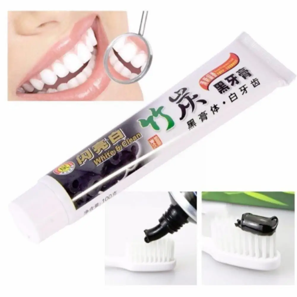 

100g Activated Charcoal Teeth Whitening Toothpaste Paste Whitener Care Dental Charcoal Natural Teeth Tooth Bamboo Black K8O9