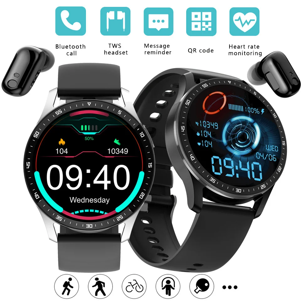 

2023 New X7 New Men BlueTooth Headset Watch Two In One 360*360HD Full Touch Screen SmartWatch Heart Rate Testing Music Watch Hot