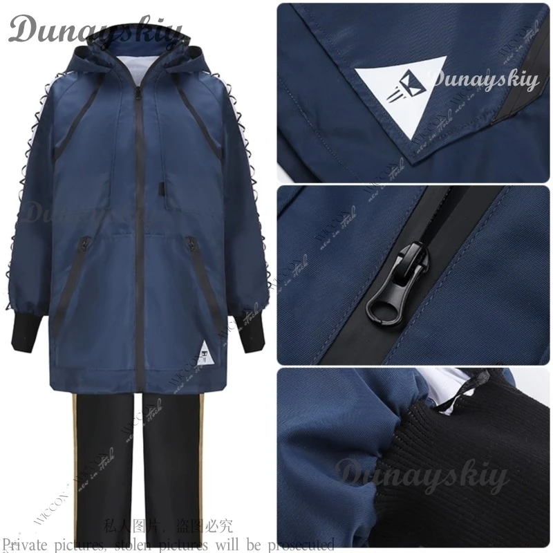 Wonderland Game Idia Shroud Косплей Костюм Парик Синие Длинные Волосы Housewarden of Ignihyde Куртка