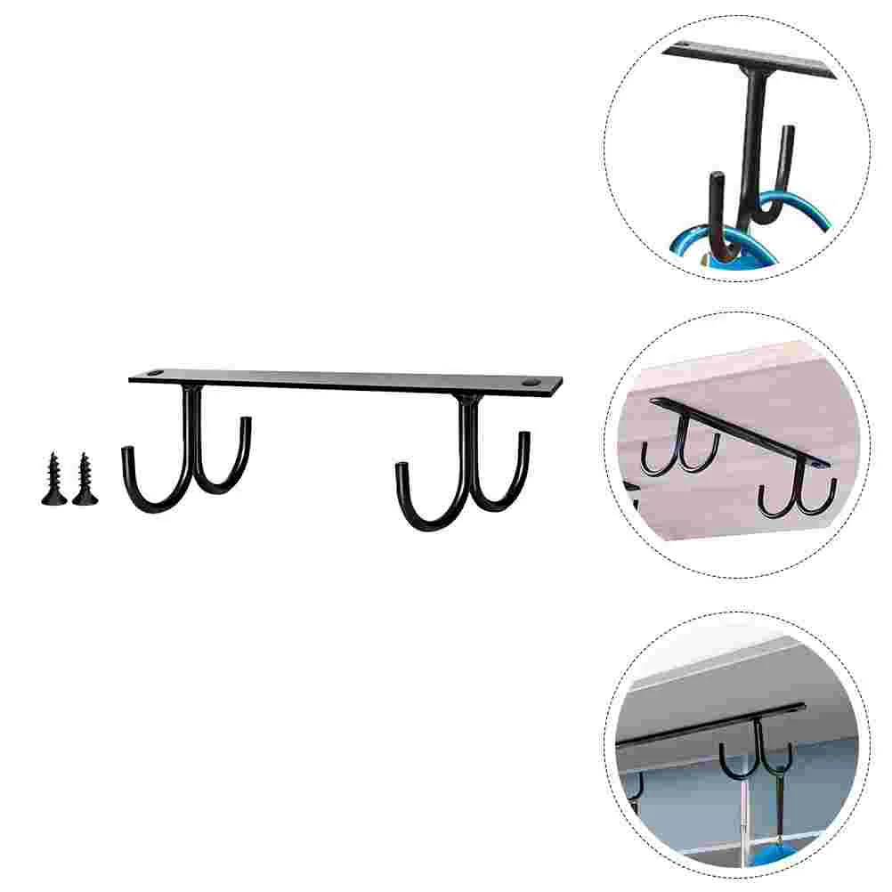 

Hook Rack Kitchen Utensils Hanger Black Cups Coat Mugs Under Shelf Coffee Holder Iron Housewarming Gift Wall Mounted Drying