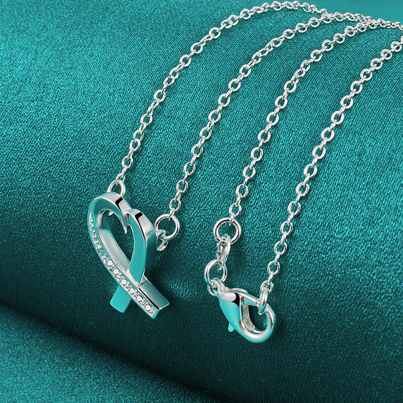 Ожерелье DOTEFFIL из стерлингового серебра 925 пробы с кулоном в форме сердца циркония