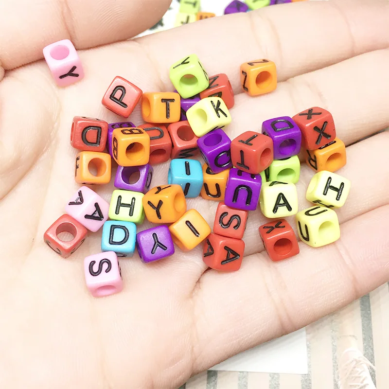 Бусины с буквами алфавита 6*6 мм 500 шт./партия