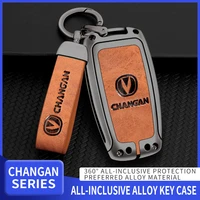 aluminum alloy keychain key holder car key case key case leather key case for changan eado cs75 cs35plus cs15 auto accessories