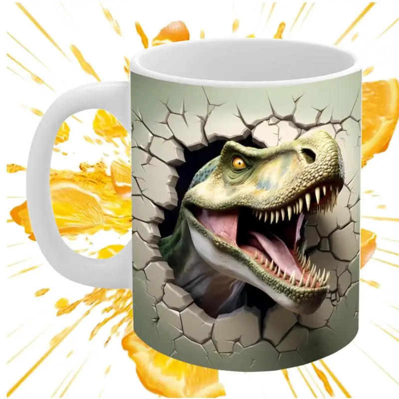 

3D Coffee Cup 350ml Reliable Ceramic Coffee Mug Dinosaurs Tea Cup Exquisite Women Novelty Coffee Cups Multifunctional Dinosaurs