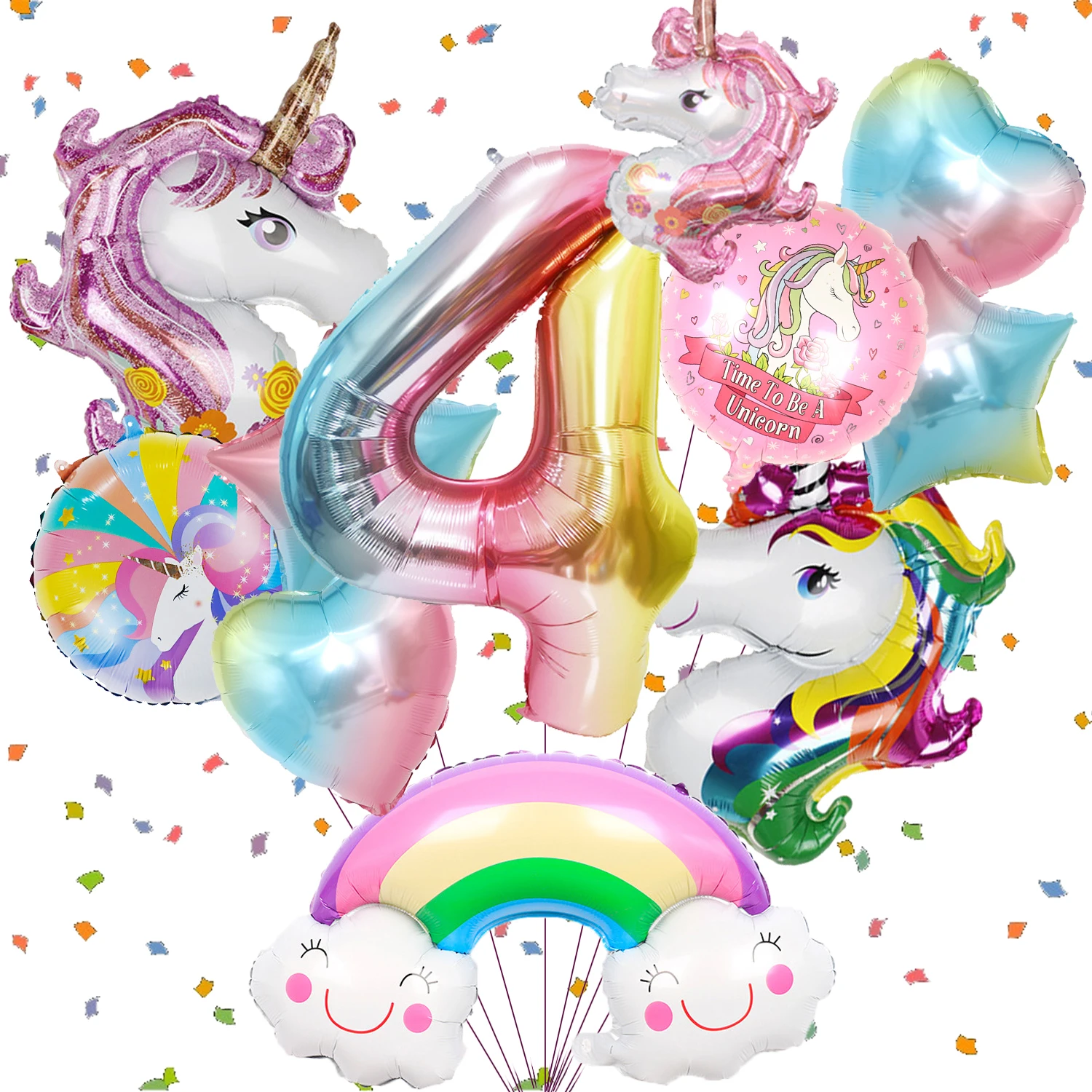 

10pcs Unicorn Foil Balloon Set Macaron Rainbow Cloud Helium Balloons Baby Shower Kids Girls Birthday Party Decoration Globos
