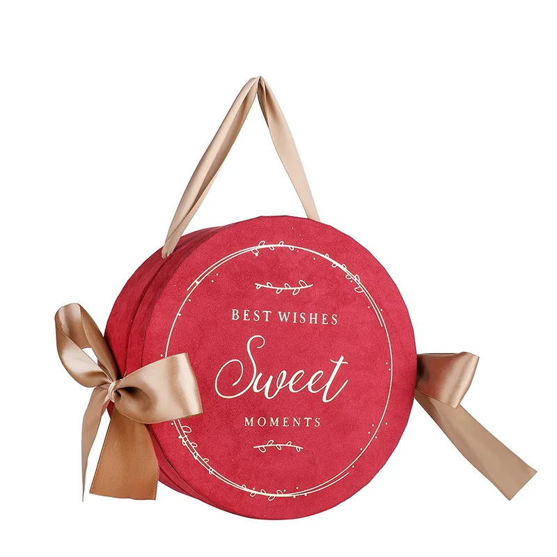 

Round Gifts Boxes with Lid Bouquet Flowers Box Packaging Artificial Flower Arrangement Stand Vase Home Wedding Party Table Decor