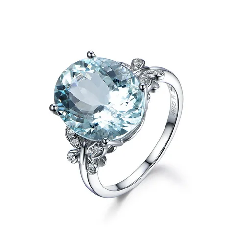 Женское серебряное кольцо с аквамарином Anillos Yuzuk
