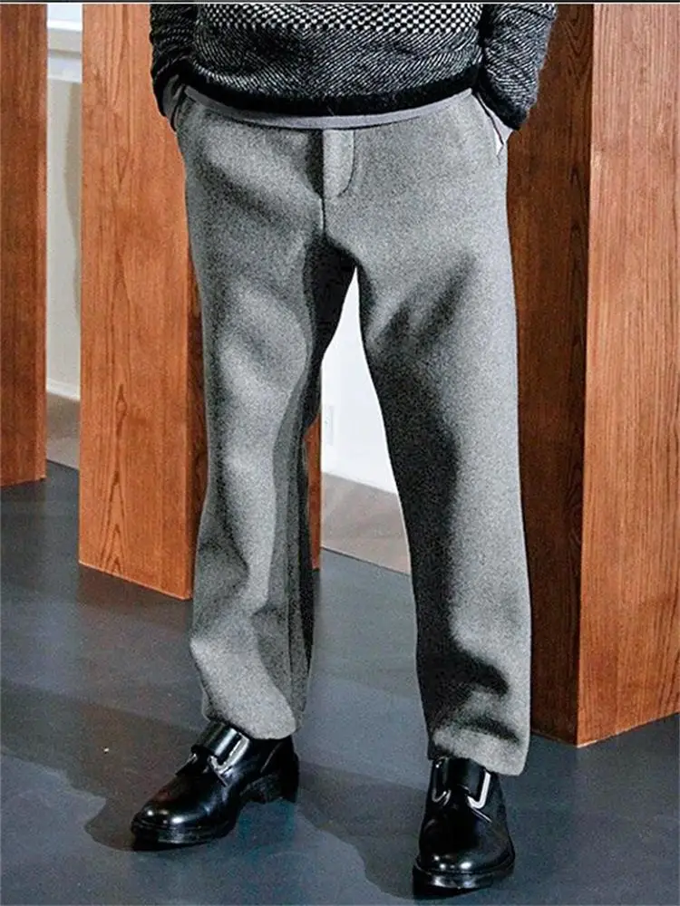 Men's Suit Straight Leg Pants Autumn And Winter New British Youth Business Straight Large Size Trousers