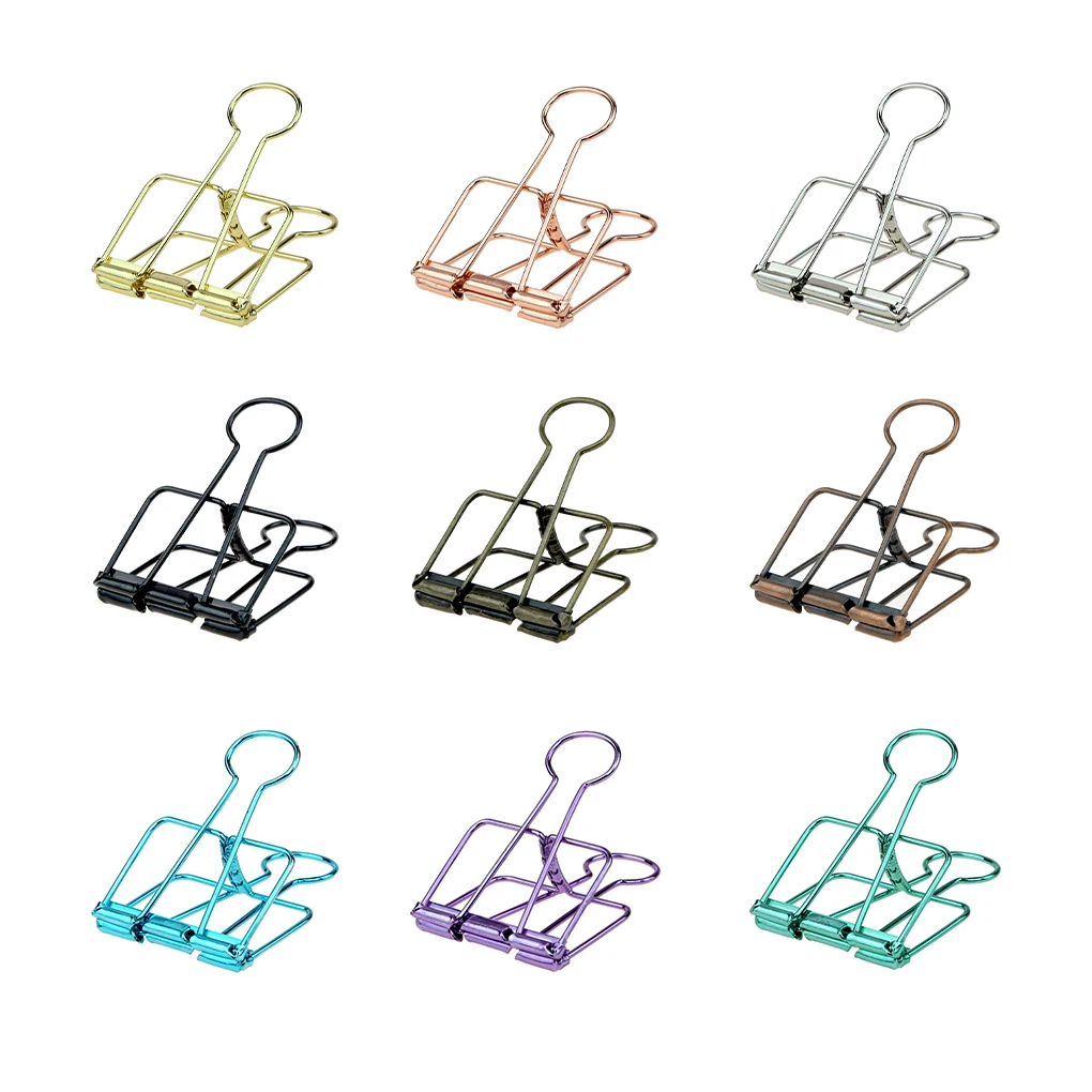 

20 Pieces Metal Paper Clip Anti-rust Solid Color Replacement Office Examination Papers Clips Desk Organizer Gold