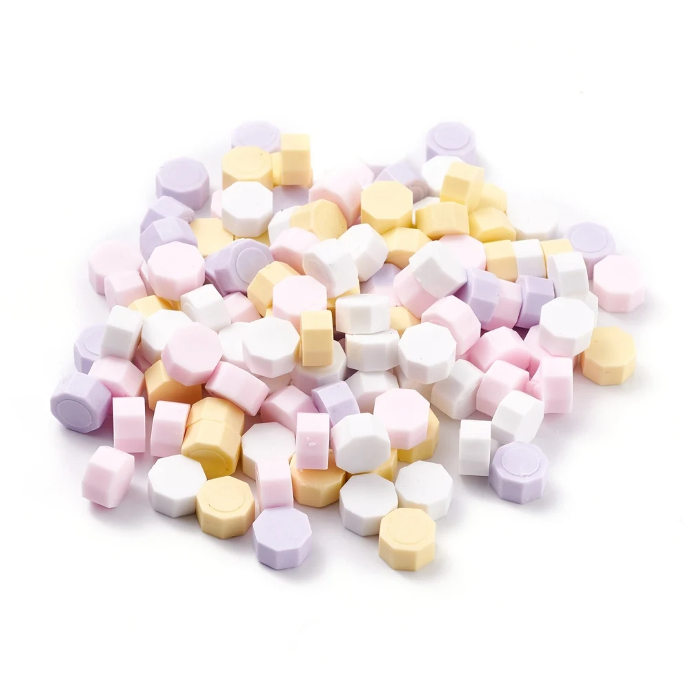 

100PCS Sealing Wax Particles for Retro Seal Stamp Octagon Mixed Color 0.85x0.85x0.5cm