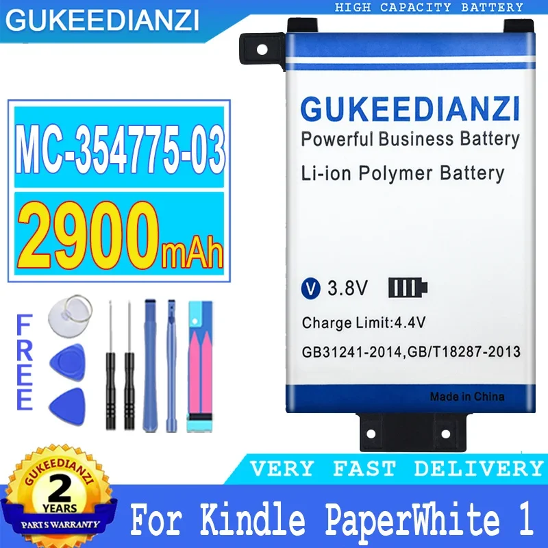 

2900mAh High Capacity Battery For amazon kindle PaperWhite S2011-003-S 58-000008 MC-354775-03 DP75SD1 Mobile Phone Batteries