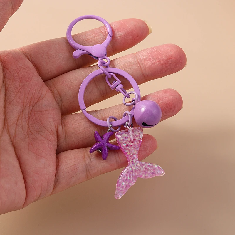 Симпатичный брелок для ключей в виде морской звезды рыбьего хвоста женский и