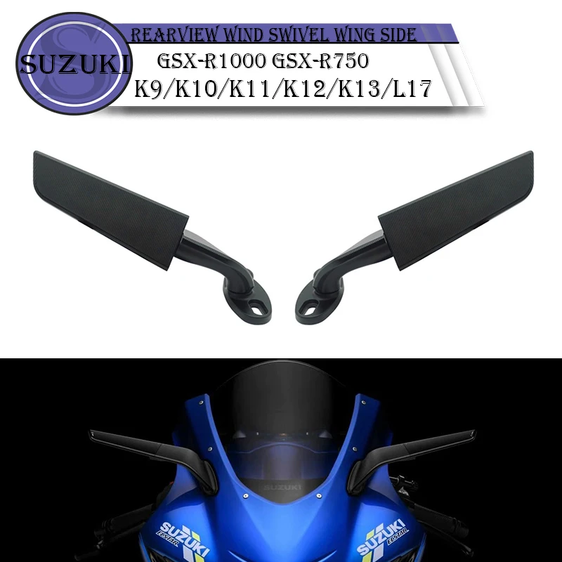 

Modified Motorcycle Mirrors For SUZUKI GSXR1000 K9 K10 K11 K12 K13 L17 Adjustable Rotating Rearview Wind Swivel Wing Side