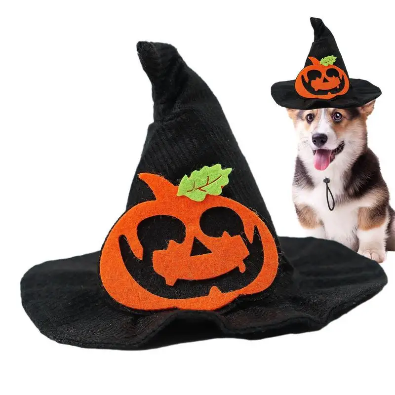 

Dog Witch Hat Pet Halloween Spider Web Witch Pet Hat Cat Wizard Hat Not Shed Hair Spooky Pumpkin Hat Hair Happy Helloween Party