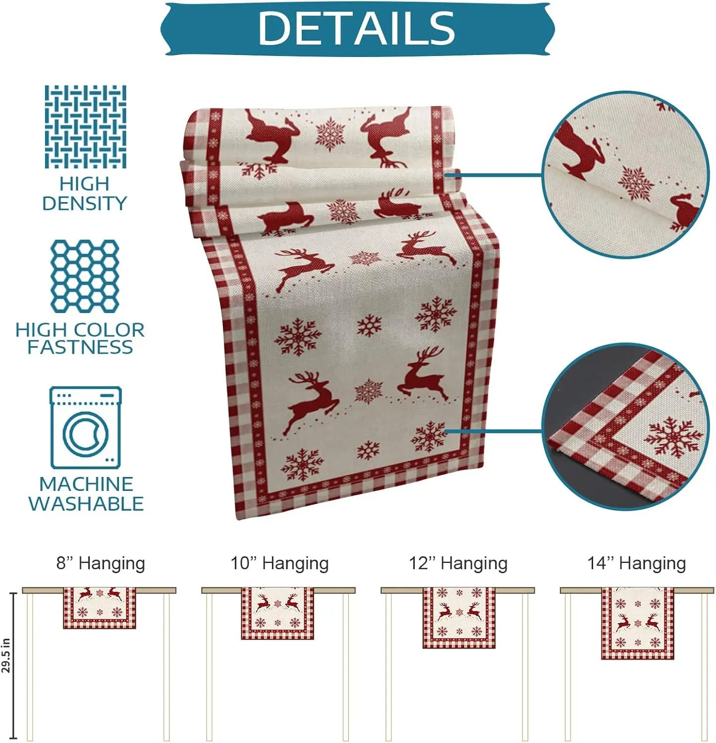 Рождественский олень снежинка льняная скатерть украшение для стола Зимний