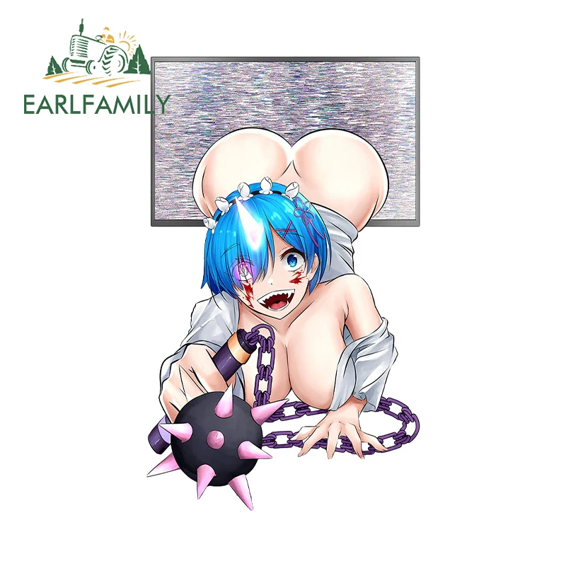 EARLFAMILY 13 см x 7 8 Rem Ram Waifu наклейки на грудь сексуальная попа хентай бутаны