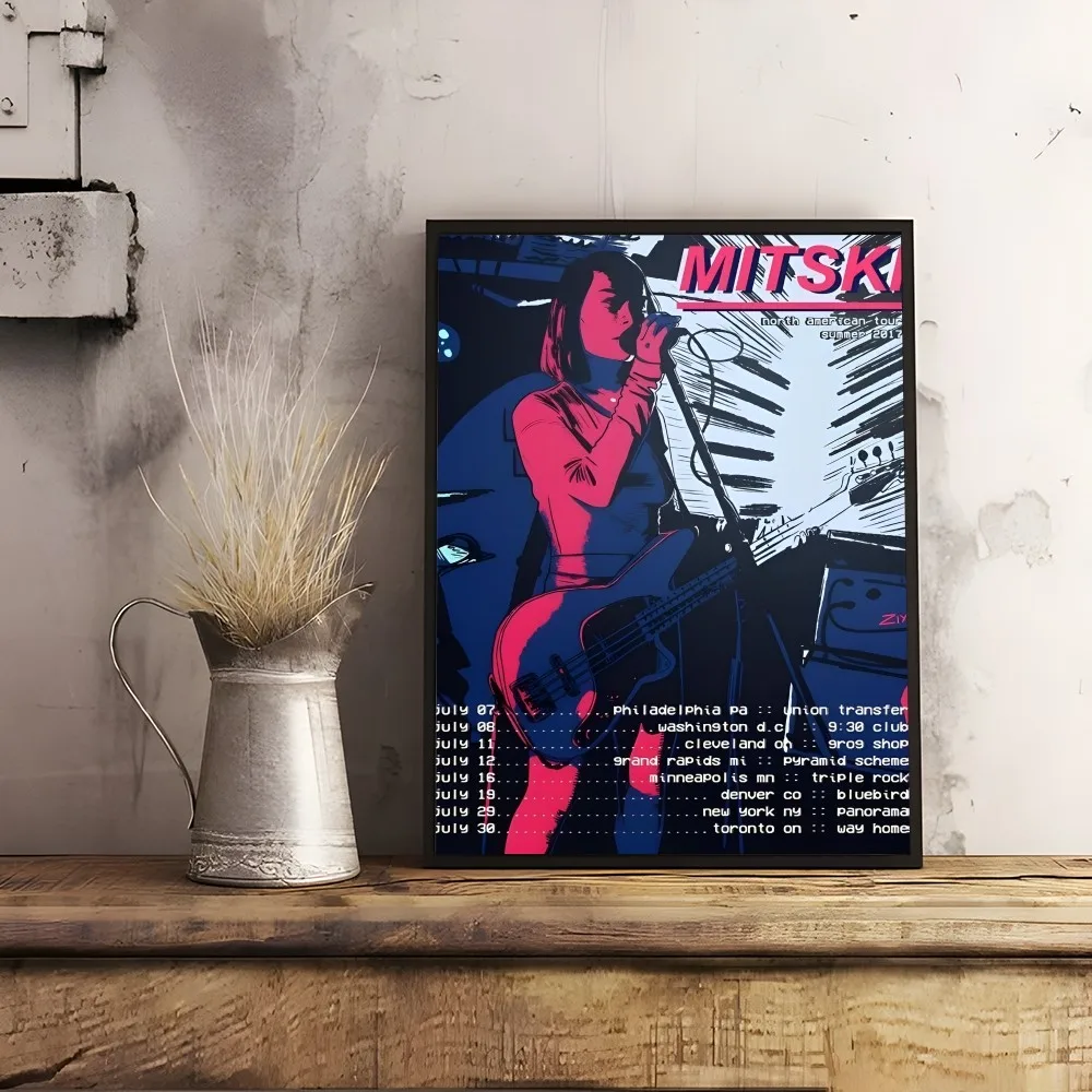 M-MitskiS Ретро рок-ролл певица плакат липкая настенная художественная печать