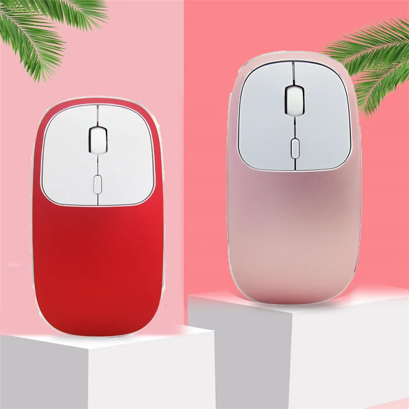 

Wireless Bluetooth Mouse Rechargeable Ultra-Thin Silent Mause USB Optical Pink Gamer Mice For Laptop PC Tablet Computer Girl