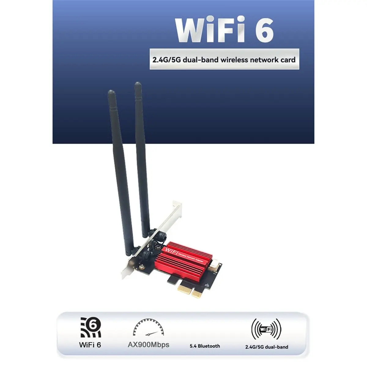 Фото Мега-распродажа 618: Беспроводной сетевой адаптер AX900 WiFi 6 PCI-E, двухдиапазонный (2.4G/5GHz), с Bluetooth 5.4 для настольных ПК (Win10/11) №3