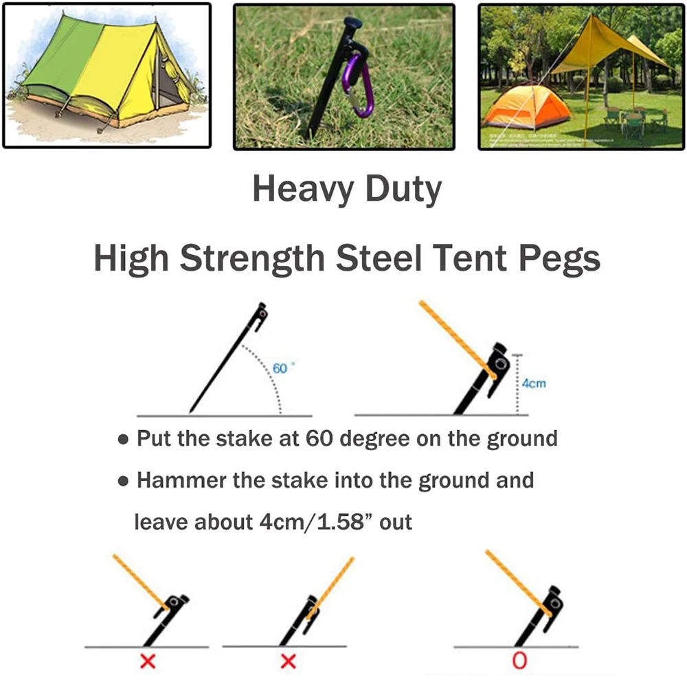 (8 шт./лот) 20/25/30/40 см сверхпрочные стойки для палатки кемпинга кованые стальные
