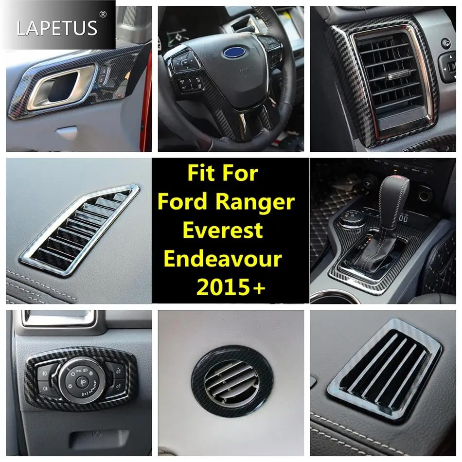 

Head Light / Gear Shift / Air AC Vents Cover Trim For Ford Ranger / Everest / Endeavour 2015 - 2020 Car Carbon Fiber Accessories