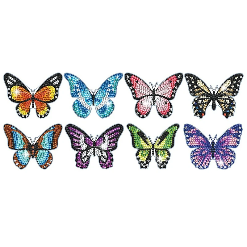 

8Pcs Diamond Painting Kit For Garden Decor,Butterfly Stakes Diamond Art,Butterflies For Crafts