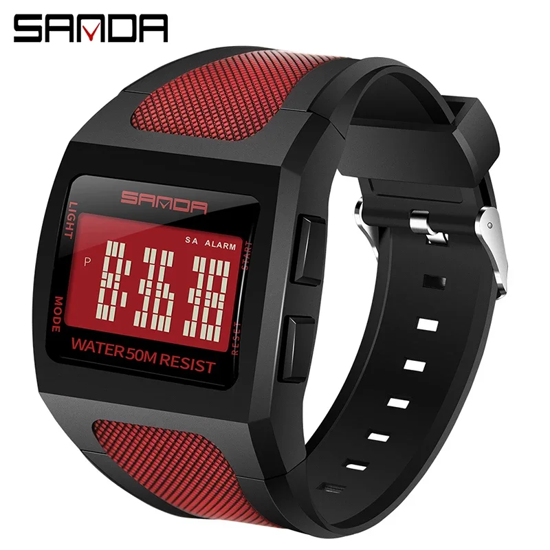 

Часы наручные Sanda мужские спортивные, модные простые цифровые водонепроницаемые светодиодные электронные, брендовые