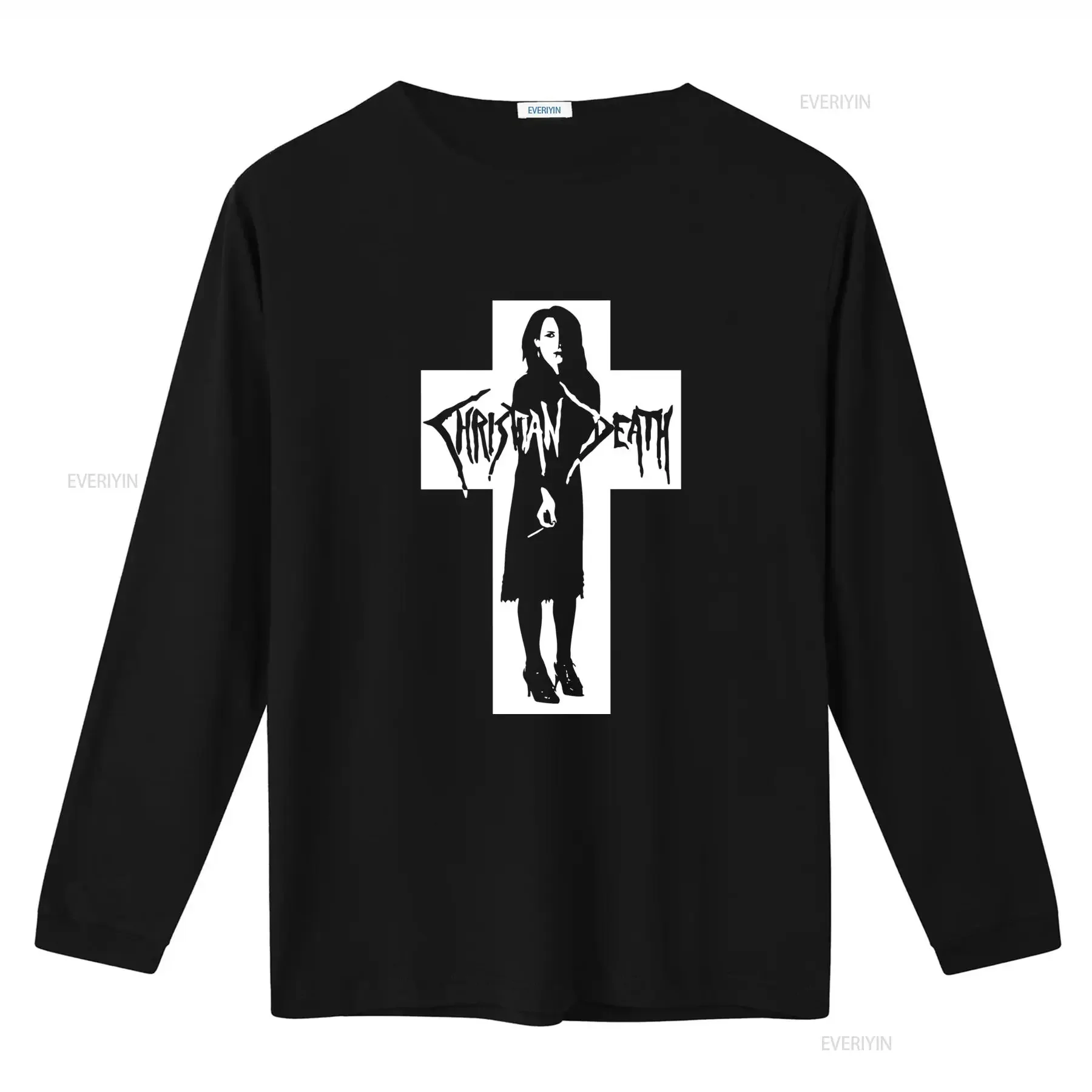 Фото Футболка Rozz Williams Christain Death Cross в готическом панк-стиле, пост-рок, инди, с уникальным принтом группы, для фанатов рока, винтажная, с эффектом потертости №2