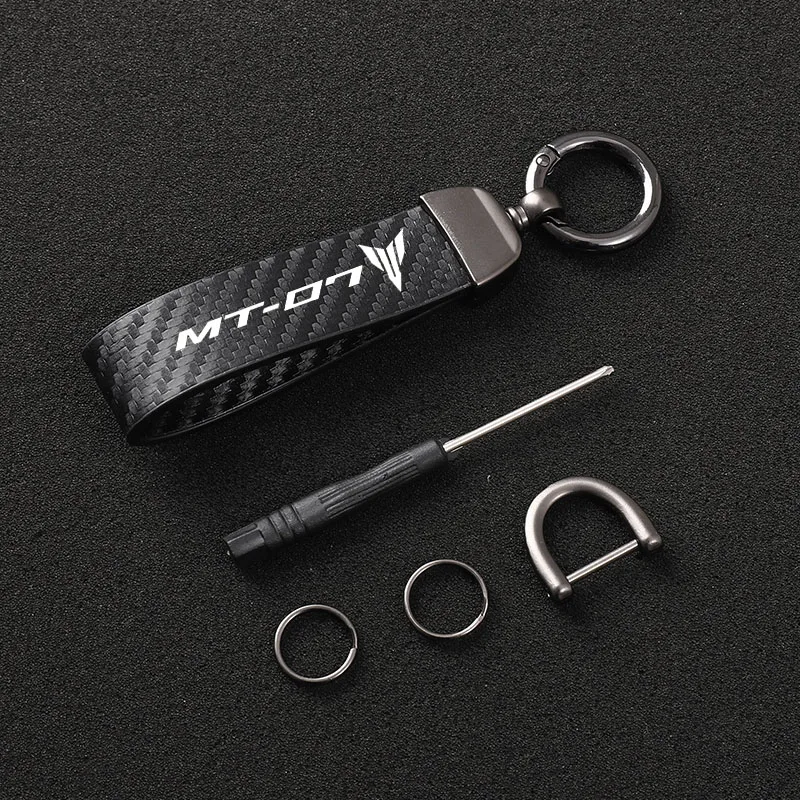 

High-Grade Carbon Fiber Motorcycle Keychain Holder Keyring for Yamaha MT-07 MT 07 mt07 FZ07 Accessories