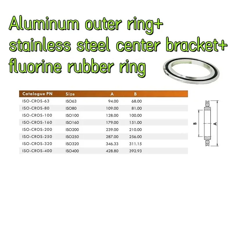 Кронштейн из нержавеющей стали ISO63-ISO250 с фтор-кольцом и алюминиевым внешним