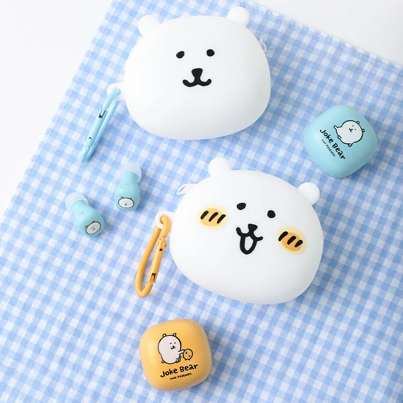 Фото Беспроводные Bluetooth-наушники Kawaii Joke Bear Mini с шумоподавлением, портативный чехол для хранения, набор наушников Joke Bear, аниме-аксессуар, подарок №2