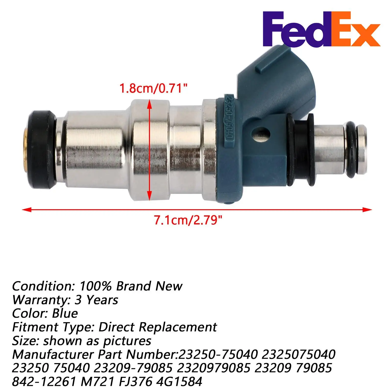 

Artudatech 1PCS Fuel injectors Fit For Tacoma 1995 1996 1997 1998 1999 2000 2.4L L4 23250-75040 2325075040 Car Auto Parts