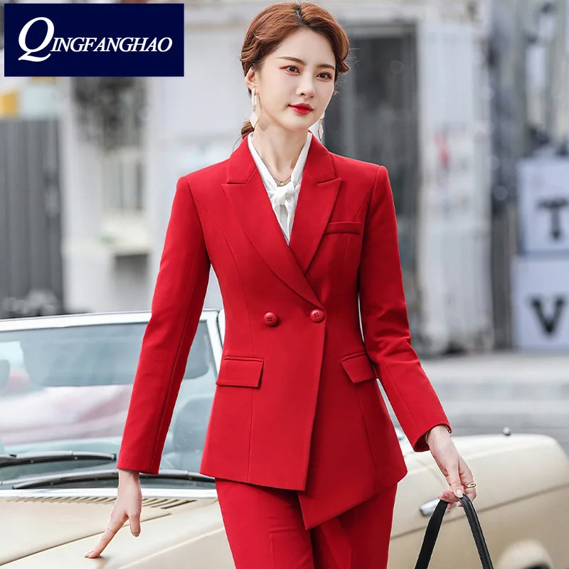 

Женский облегающий Блейзер, зимний модный пиджак для приема гостей, ежегодного собрания, профессиональный костюм, красный пиджак, деловые к...